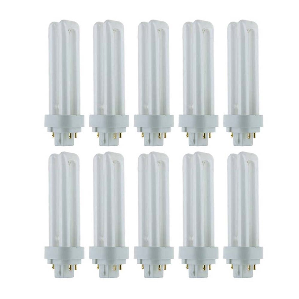 10Pk - SUNLITE 18w 6500K Daylight G24q-2 PLD 4-Pin Double U-Shaped Tube Lamp
