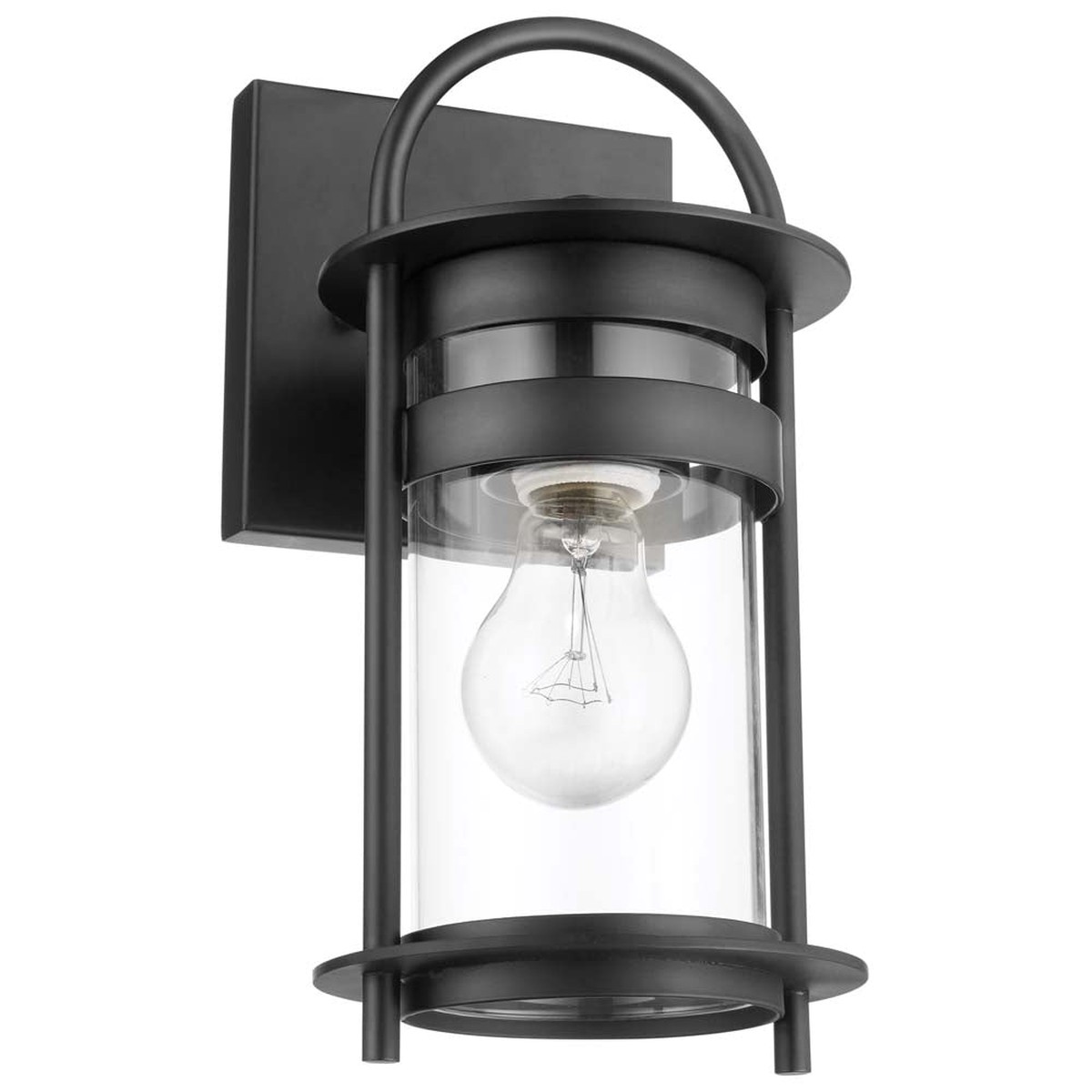 Bracer Small Wall Lantern Matte Black Finish w/ Clear Glass