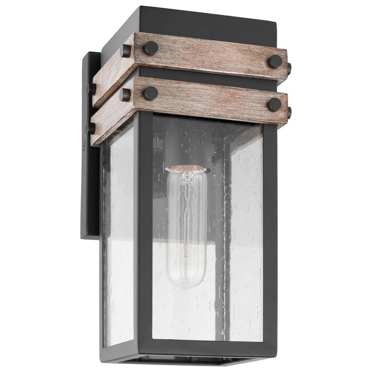 Homestead Small Wall Lantern Matte Black with Clear Seeded Glass