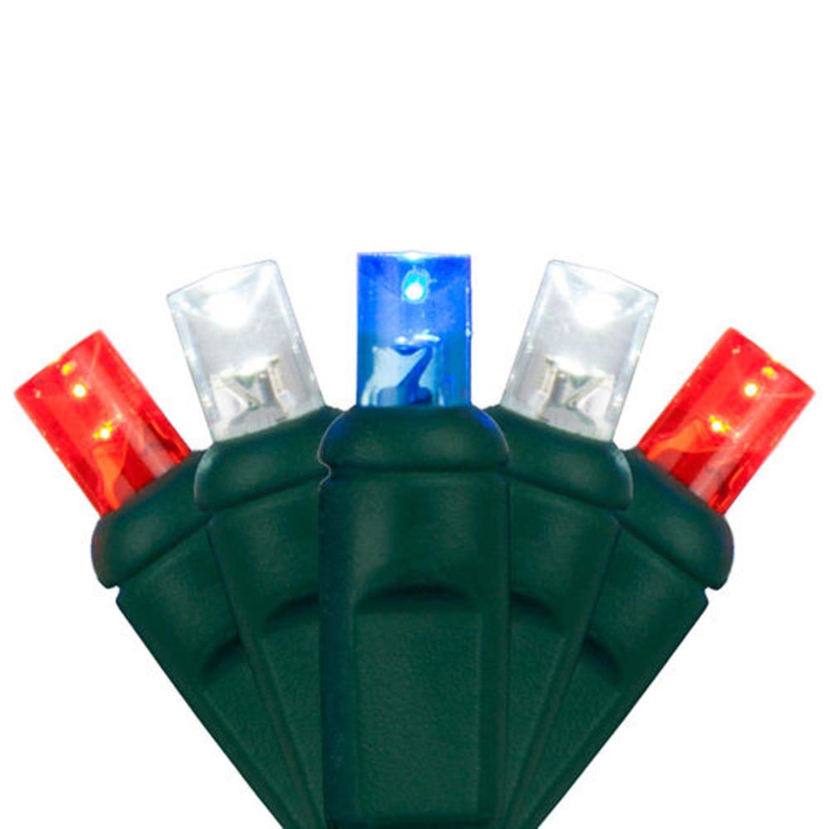 Wintergreen 70 5mm LED Patriotic Red White and Blue Lights 4in. Spacing 120v