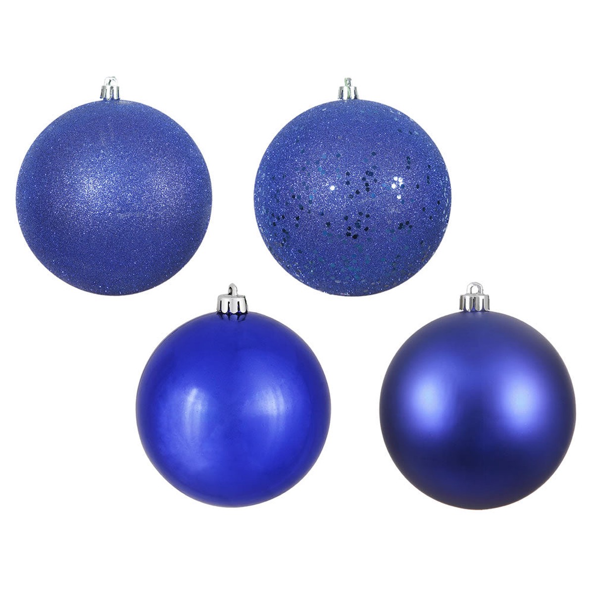 Vickerman 1 in. Cobalt Blue Ball 4-Finish Asst Christmas Ornament