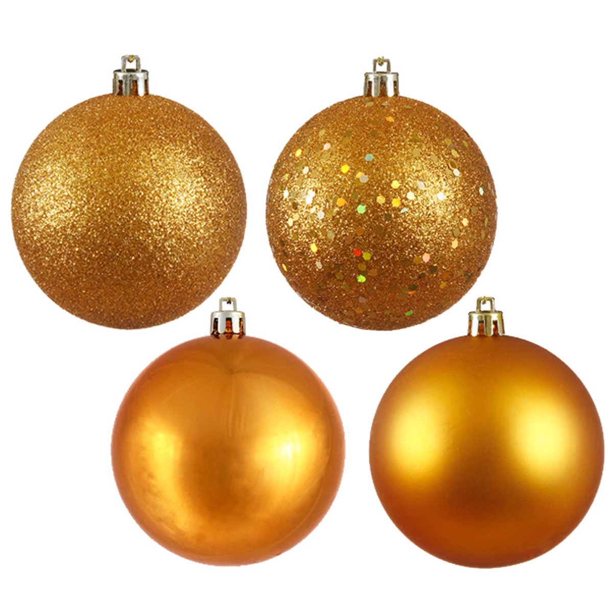 Vickerman 2.4 in. Antique Gold Ball 4-Finish Asst Christmas Ornament