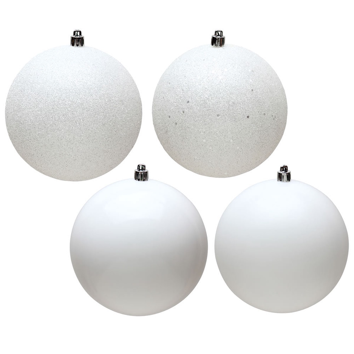 Vickerman 6 in. White Ball 4-Finish Asst Christmas Ornament