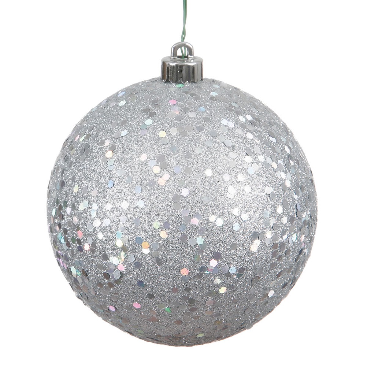 Vickerman 8 in. Silver Ball Christmas Ornament
