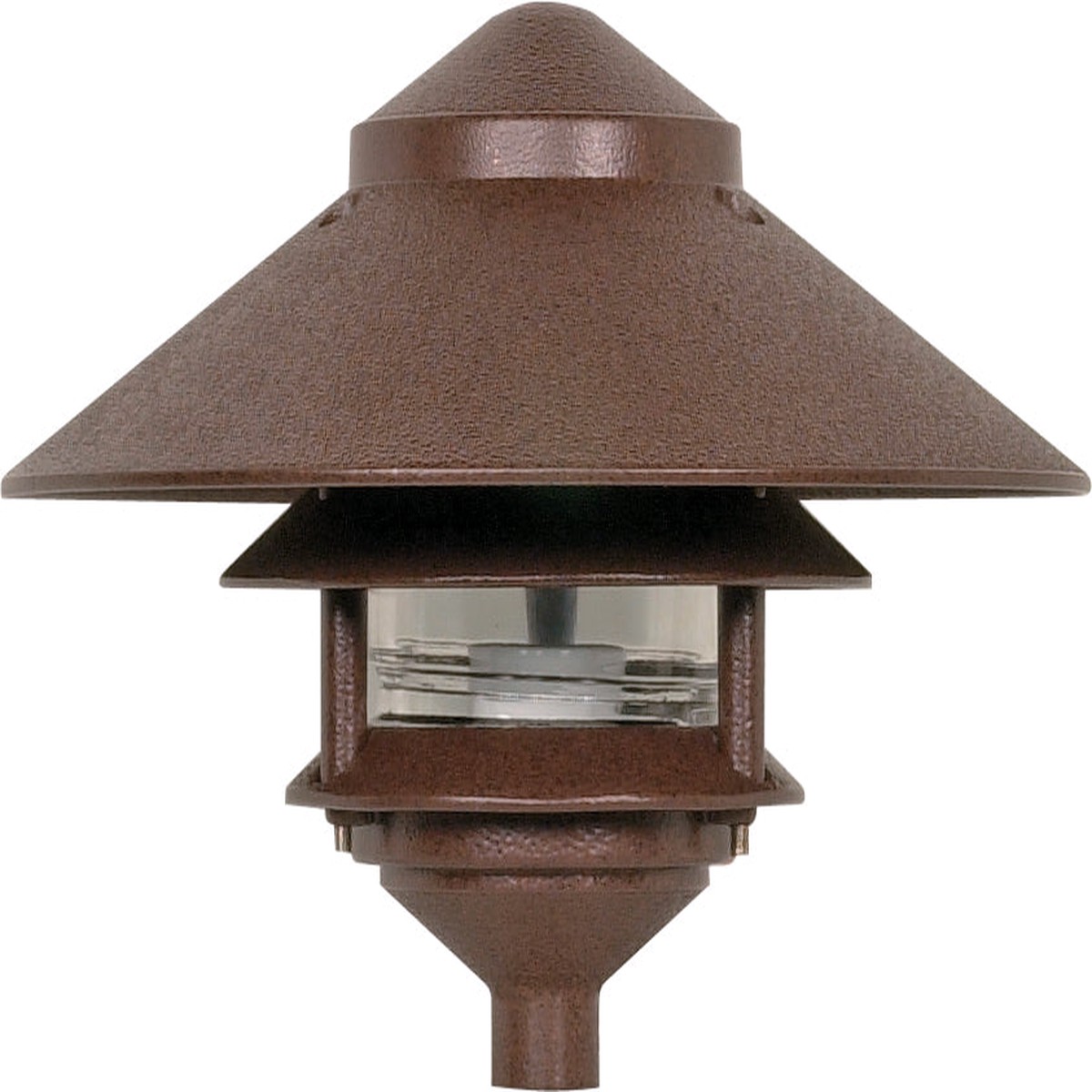 Nuvo 1-Light 75w Large Hood Pagoda Garden Fixture 2 Louver in Old Bronze Finish