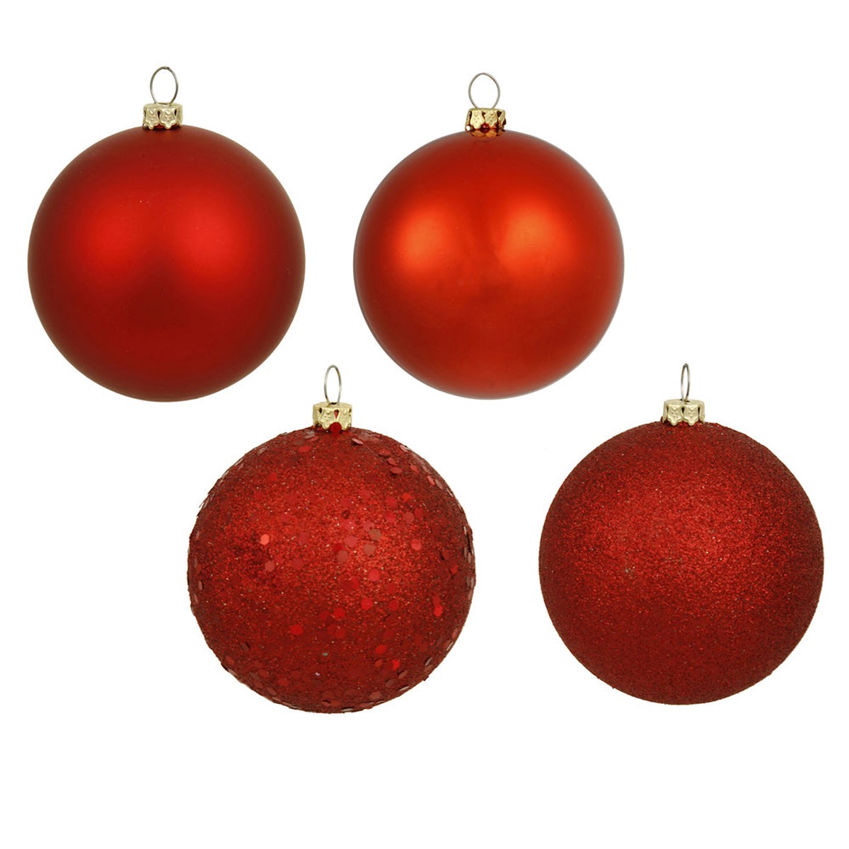 Vickerman 6 in. Red Ball 4-Finish Asst Christmas Ornament