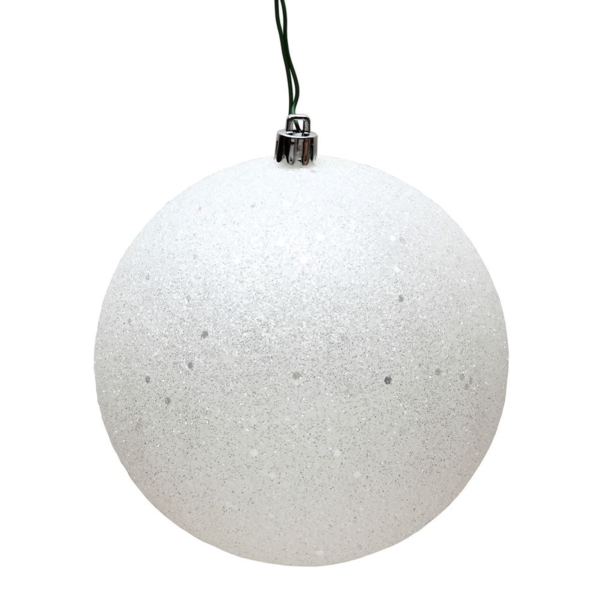 Vickerman 6 in. White Ball Christmas Ornament