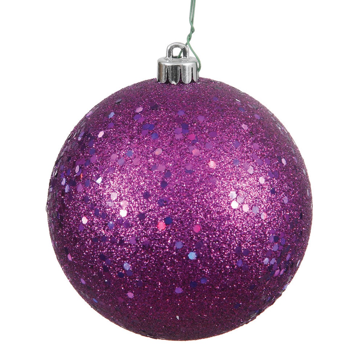 Vickerman 8 in. Plum Ball Christmas Ornament