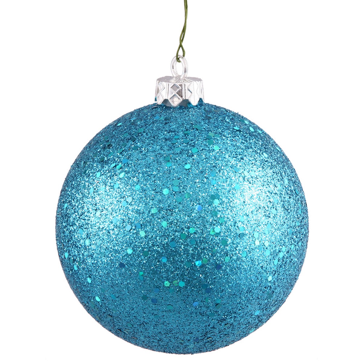 Vickerman 8 in. Turquoise Ball Christmas Ornament