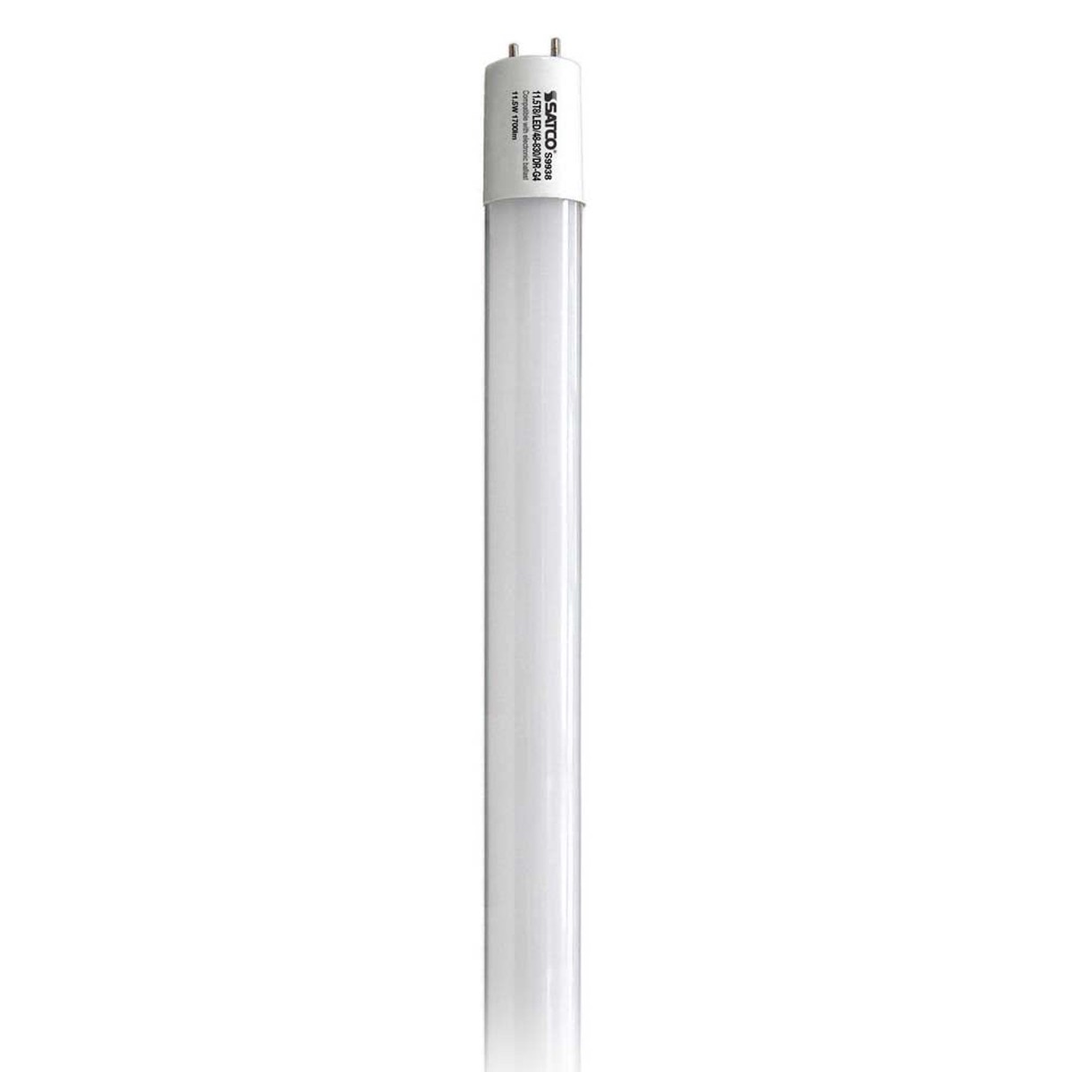 10Pk. - Satco 11.5W 48in T8 LED G13 Base 3000K 1700LM - Ballast Dependent