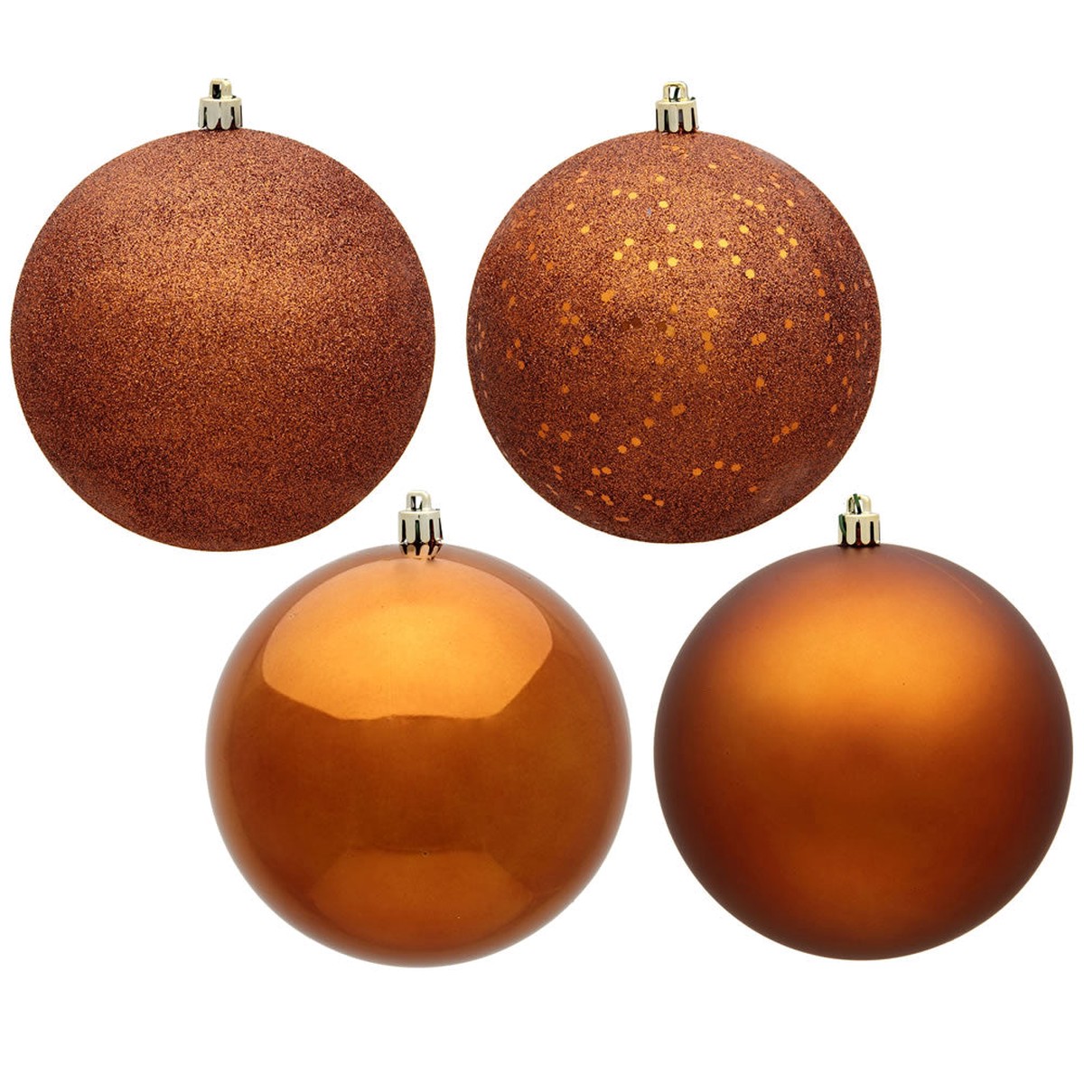 Vickerman 2.4 in. Copper Ball 4-Finish Asst Christmas Ornament