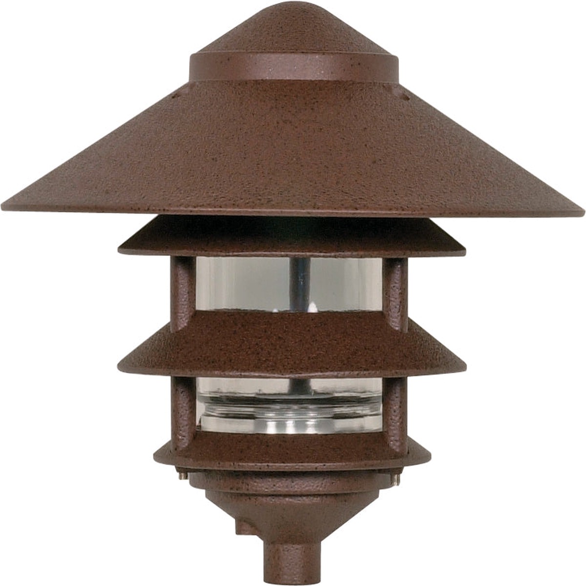 Nuvo 1-Light 100w Large Hood Pagoda Garden Fixture 3 Louver in Old Bronze Finish
