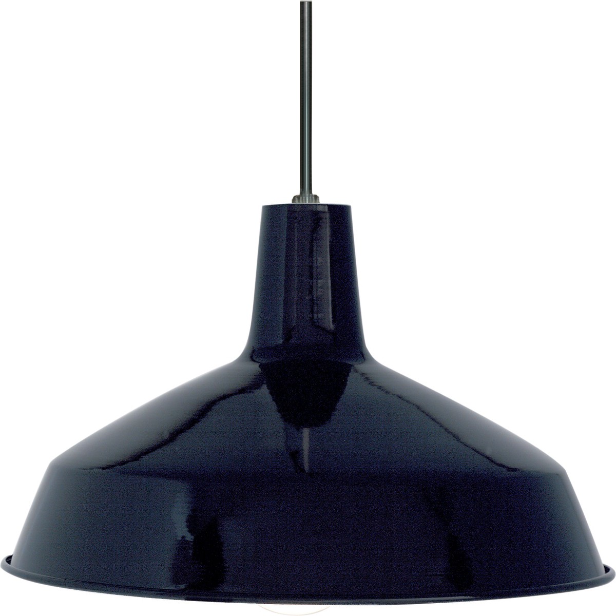 1-Light Pendants Mounted Pendant Light Fixture in Black/steel Finish