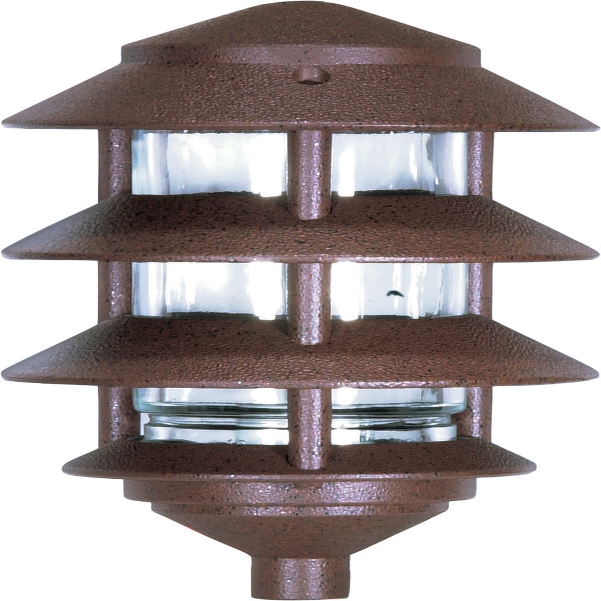 Nuvo 1-Light 100w Pagoda Garden Fixture Small Hood 3 Louver in Old Bronze Finish