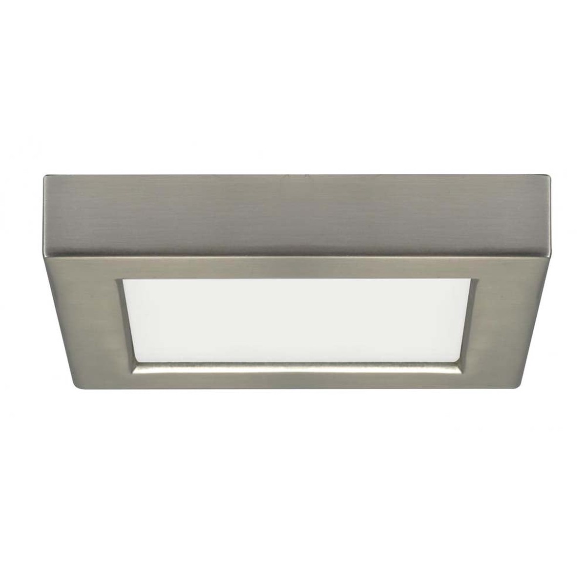 10.5w 5.5-in LED Flush Mount Fixture 3000K Square Shape Brushed Nickel Finish