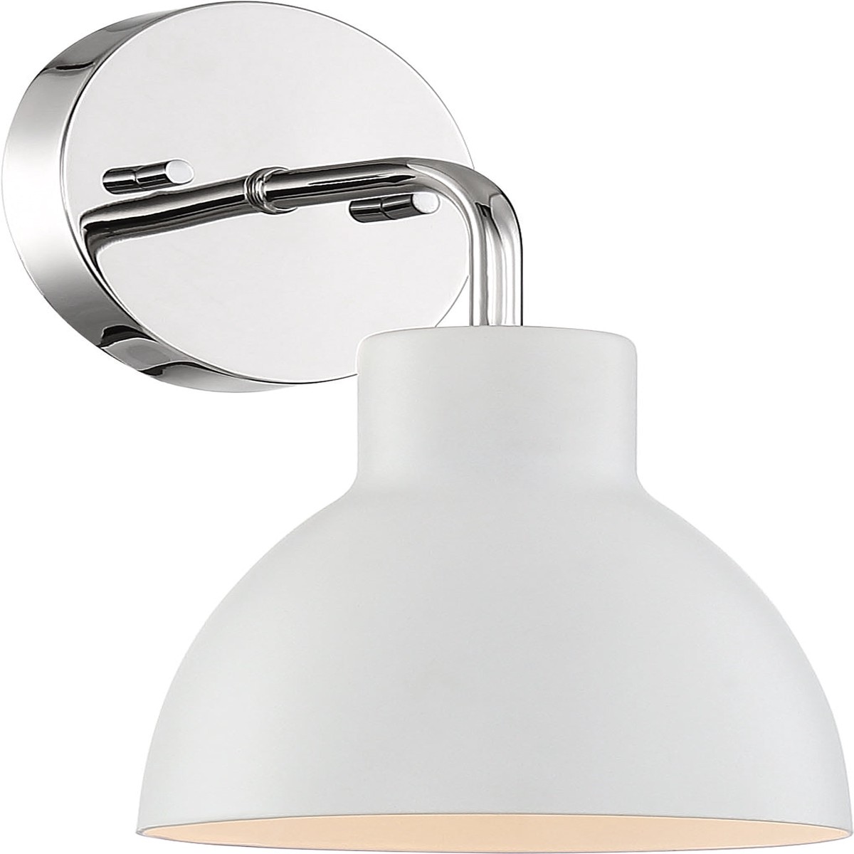 Nuvo 100W A19 Sloan Wall 1-Light 120v Polished Nickel & Matte White Shade