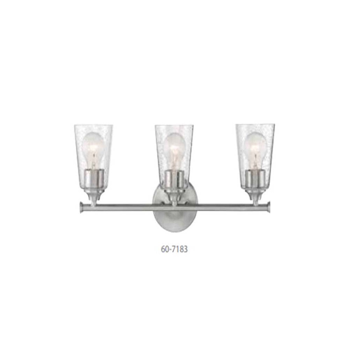 Nuvo Bransel 3-Light Vanity w/ Seeded Glass in Brushed Nickel Finish