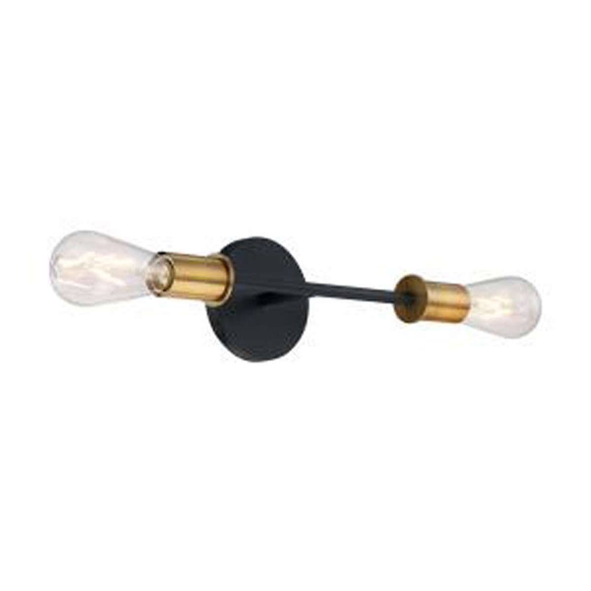 Nuvo Ryder 2 Light Vanity w/ Black & Brushed Brass Finish