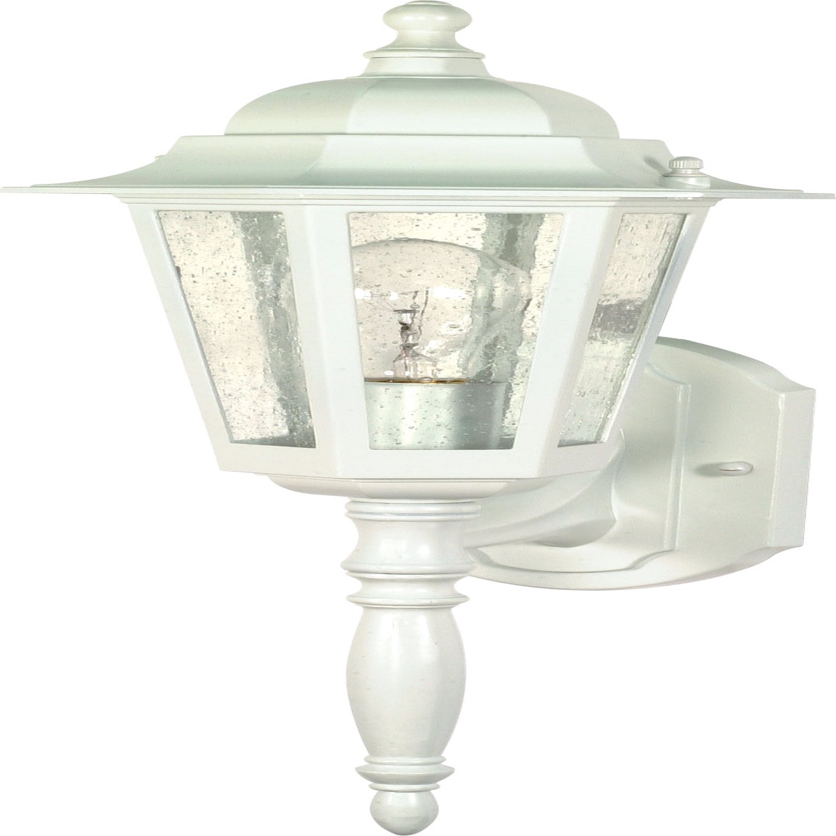 Central Park 1-Light Wall Lantern Outdoor Light Fixture in White Finish
