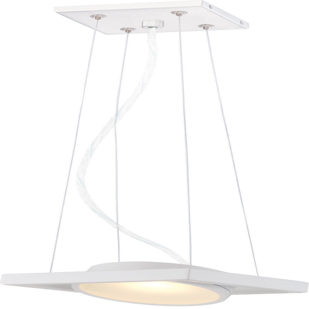 Hawk 1-Light Pendants Mounted LED Pendant Light Fixture in White Finish 3000K