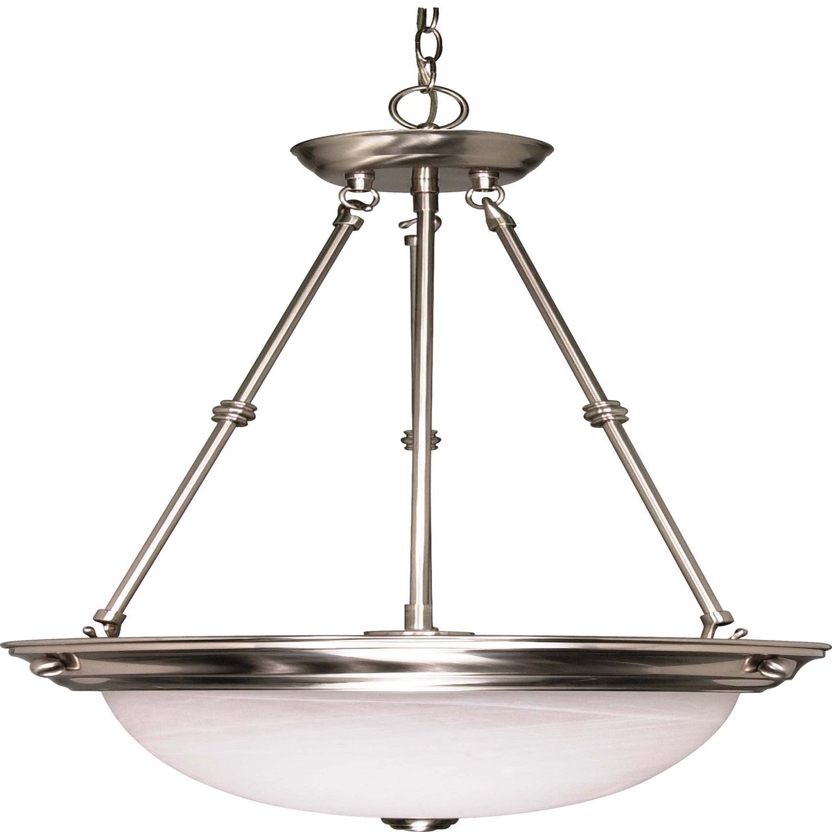Nuvo 3 Light 15 inch Pendant w/ Alabaster Glass - (3) 13w GU24 Lamps Included