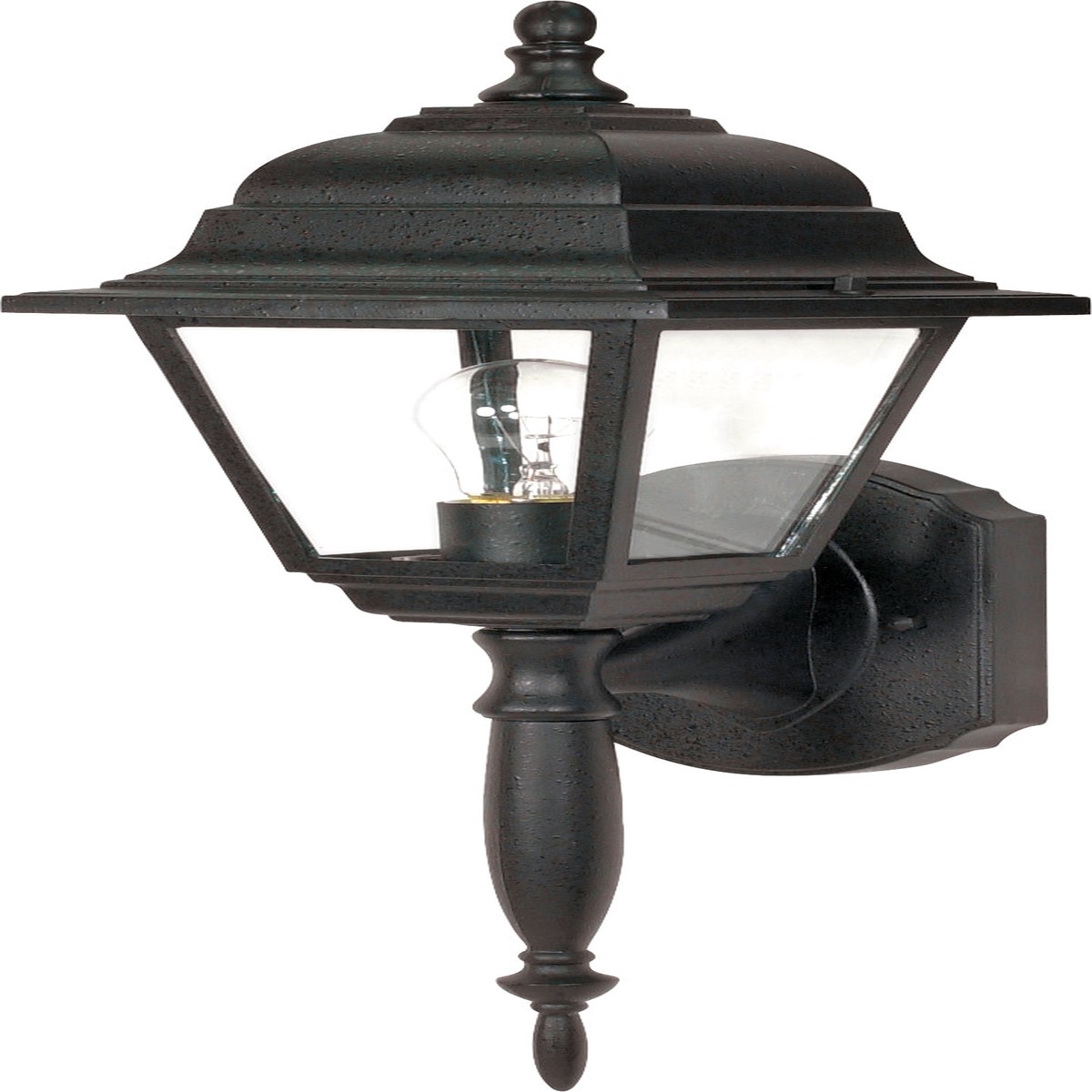 Briton 1-Light Wall Lantern Outdoor Light Fixture in Textured Black Finish