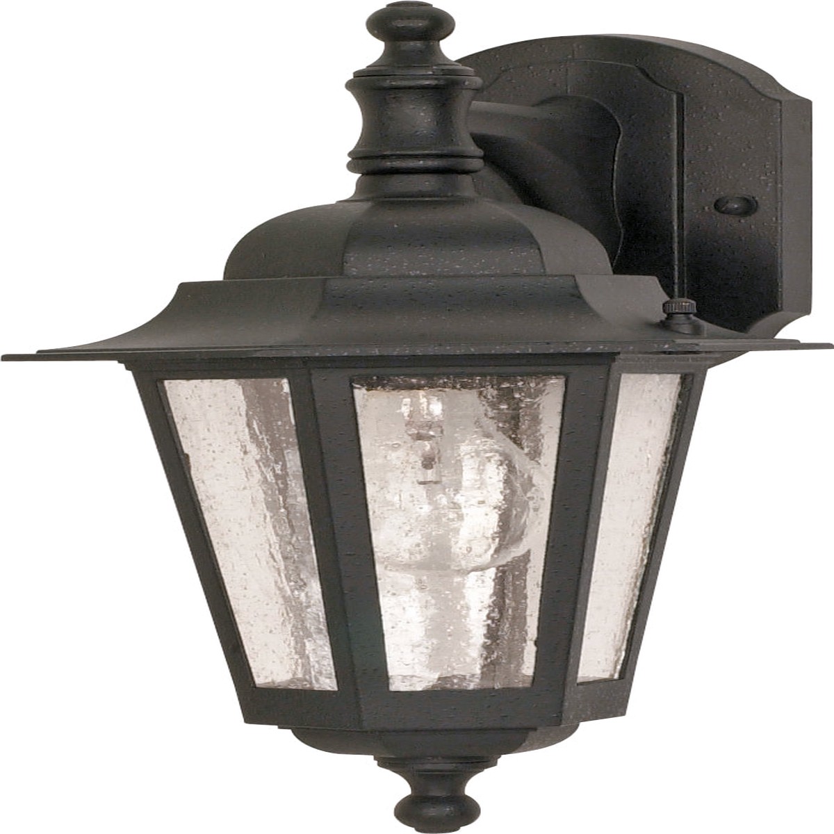 Cornerstone 1-Light Wall Lantern Outdoor Light Fixture in Textured Black Finish