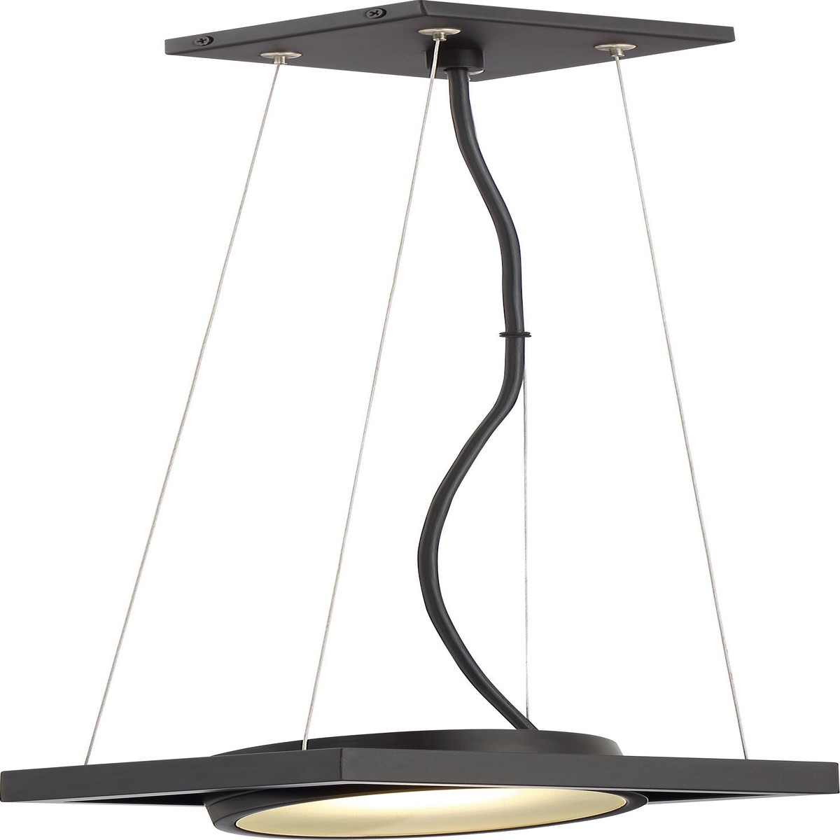 Hawk 1-Light Pendants Mounted LED Pendant Light Fixture in Textured Black Finish 3000K