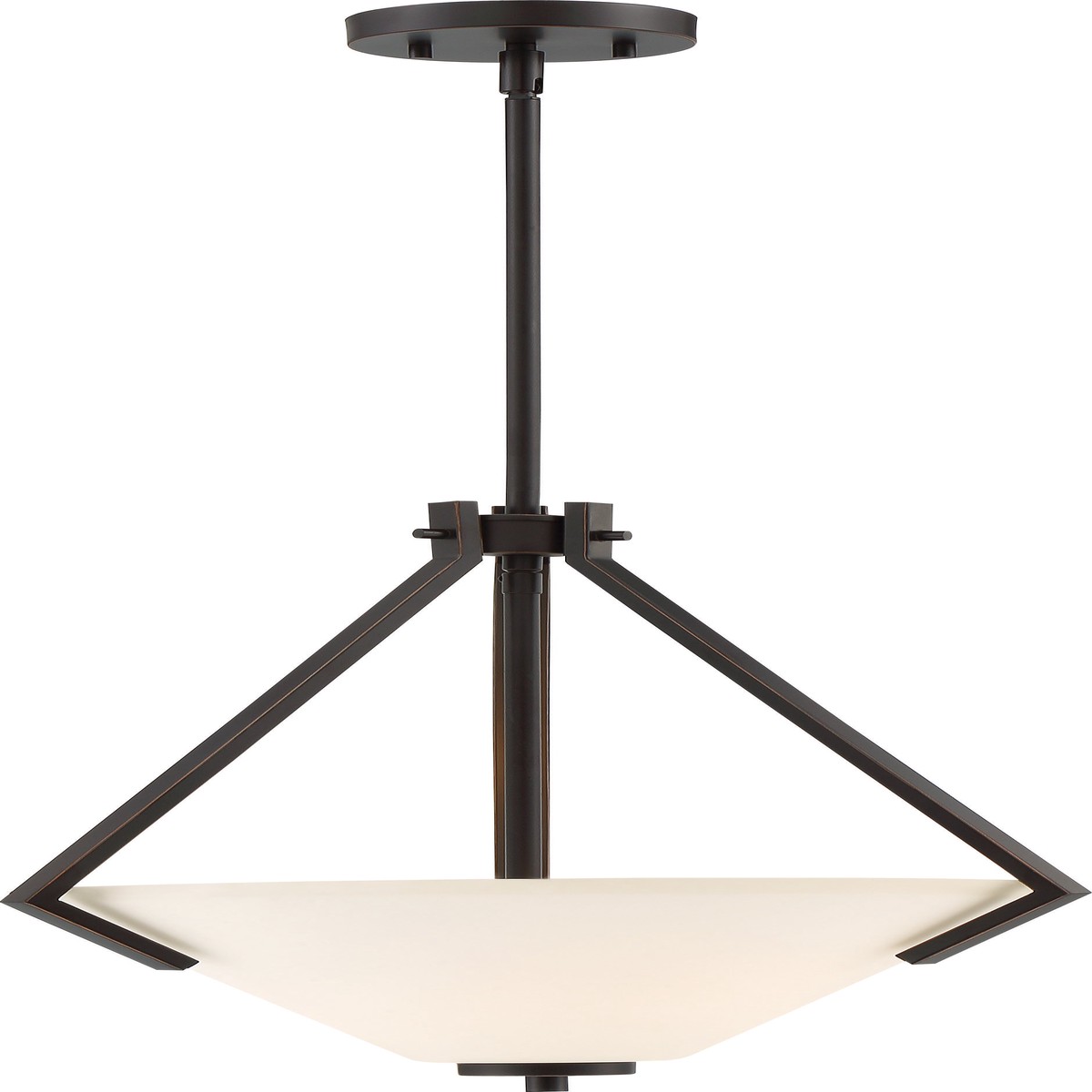 Nome 2-Light Pendants Mounted Pendant Light Fixture in Mahogany Bronze Finish