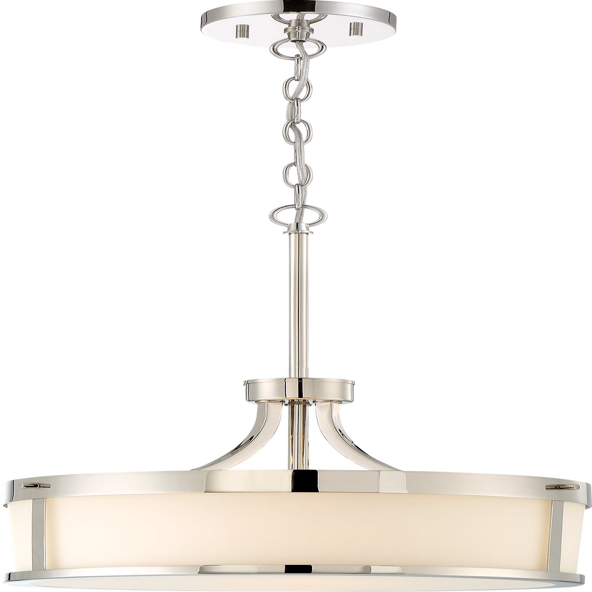 Denver 2-Light Pendants Mounted Pendant Light Fixture in Polished Nickel Finish