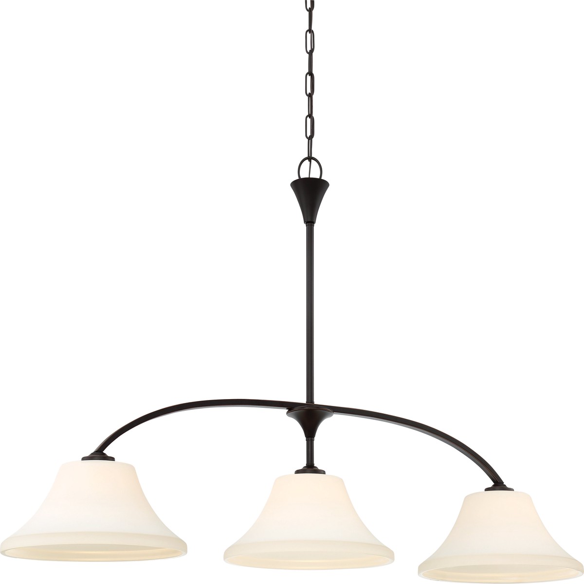 Fawn 3-Light Island Pendant Light Fixture in Mahogany Bronze Finish