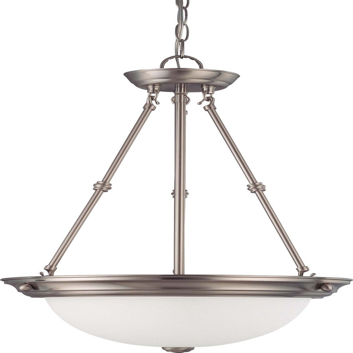 Nuvo 3 Light 15 inch Pendant w/ Frosted White Glass