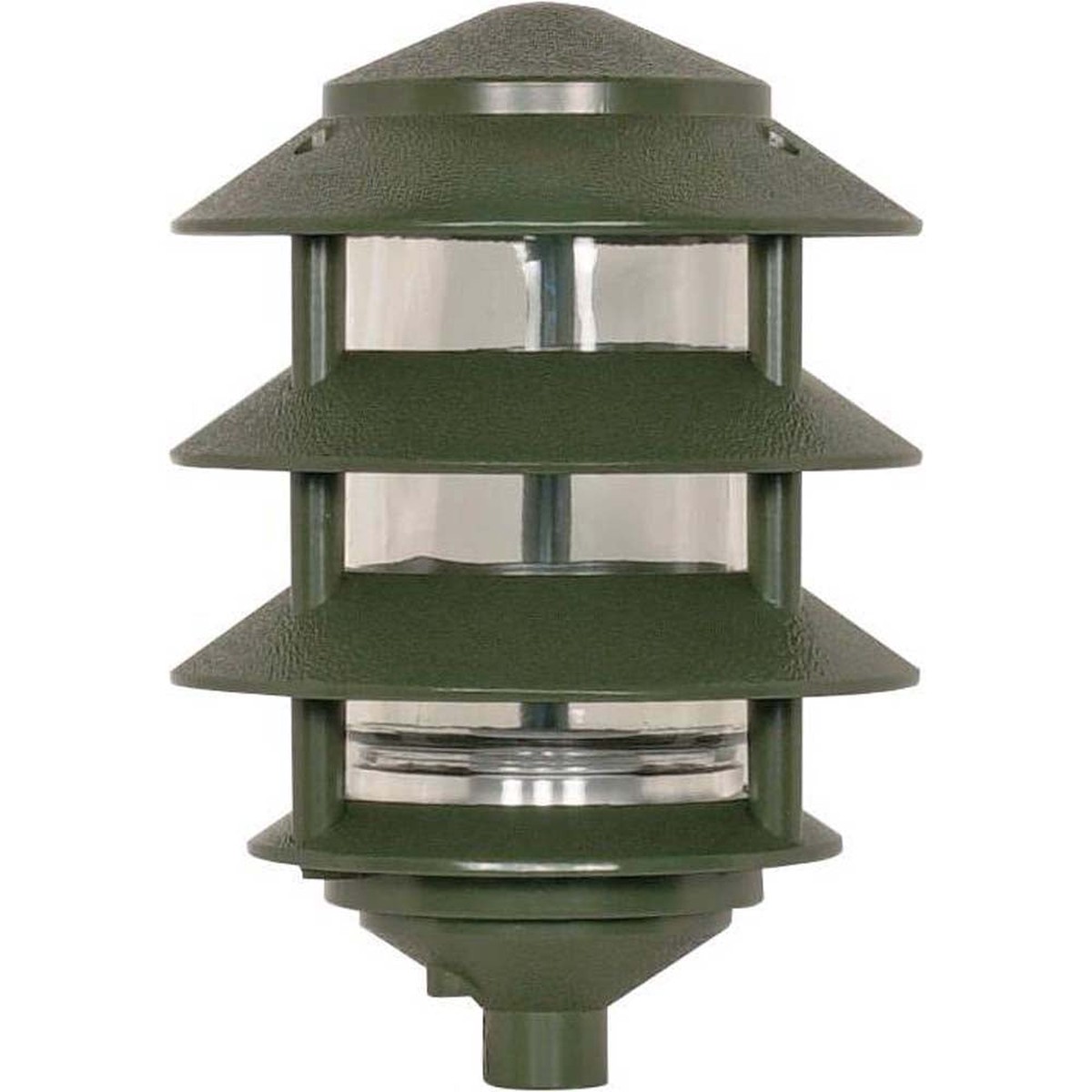 Nuvo 4-Tier PathLight Landscape Light Fixtures Small Hood Green Finish