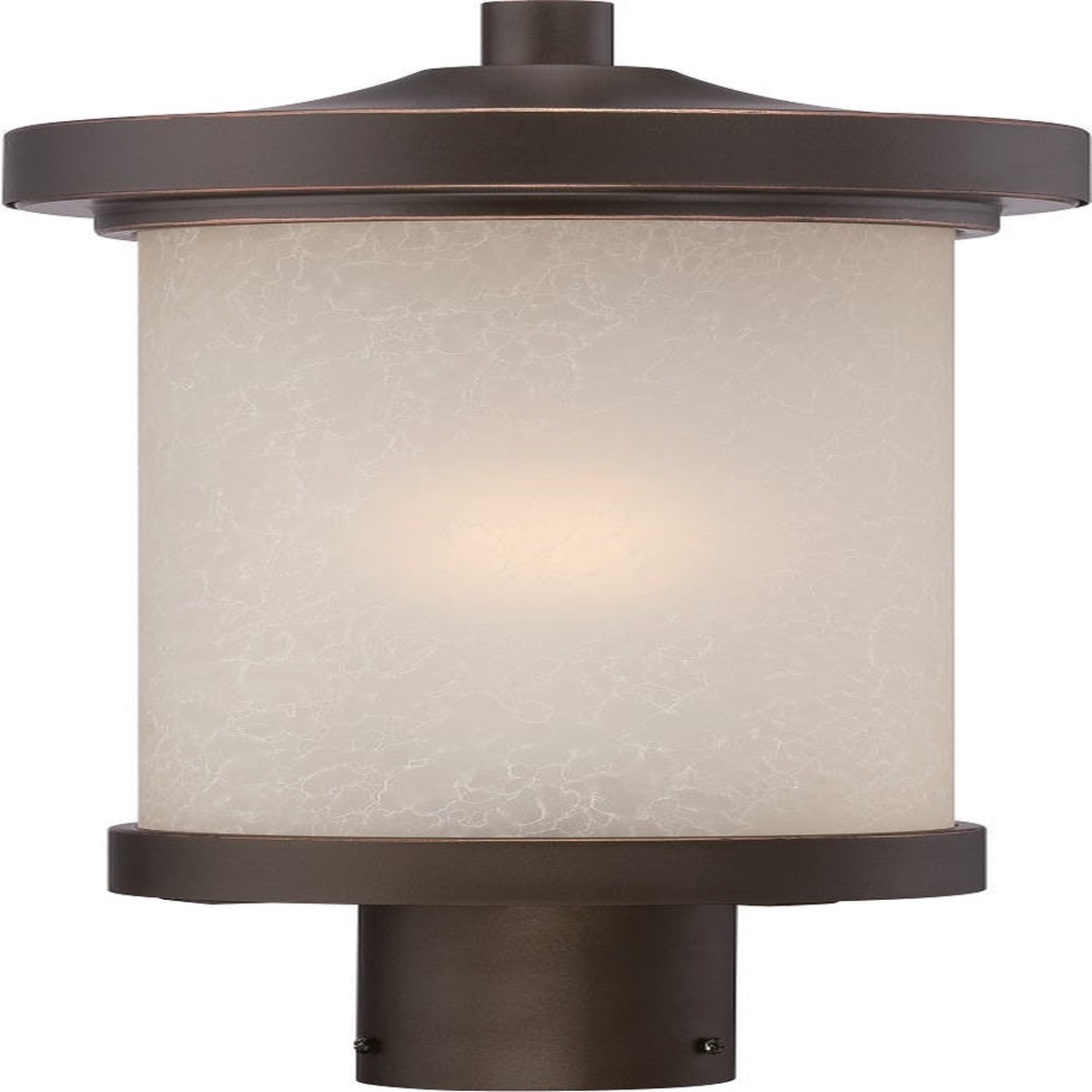 Nuvo 9 inch Diego LED Outdoor Post Bronze Light Pendant Satin Amber Glass