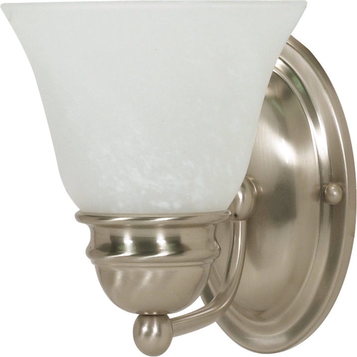 1-Light Vanity & Wall Light Fixture in Brushed Nickel Finish