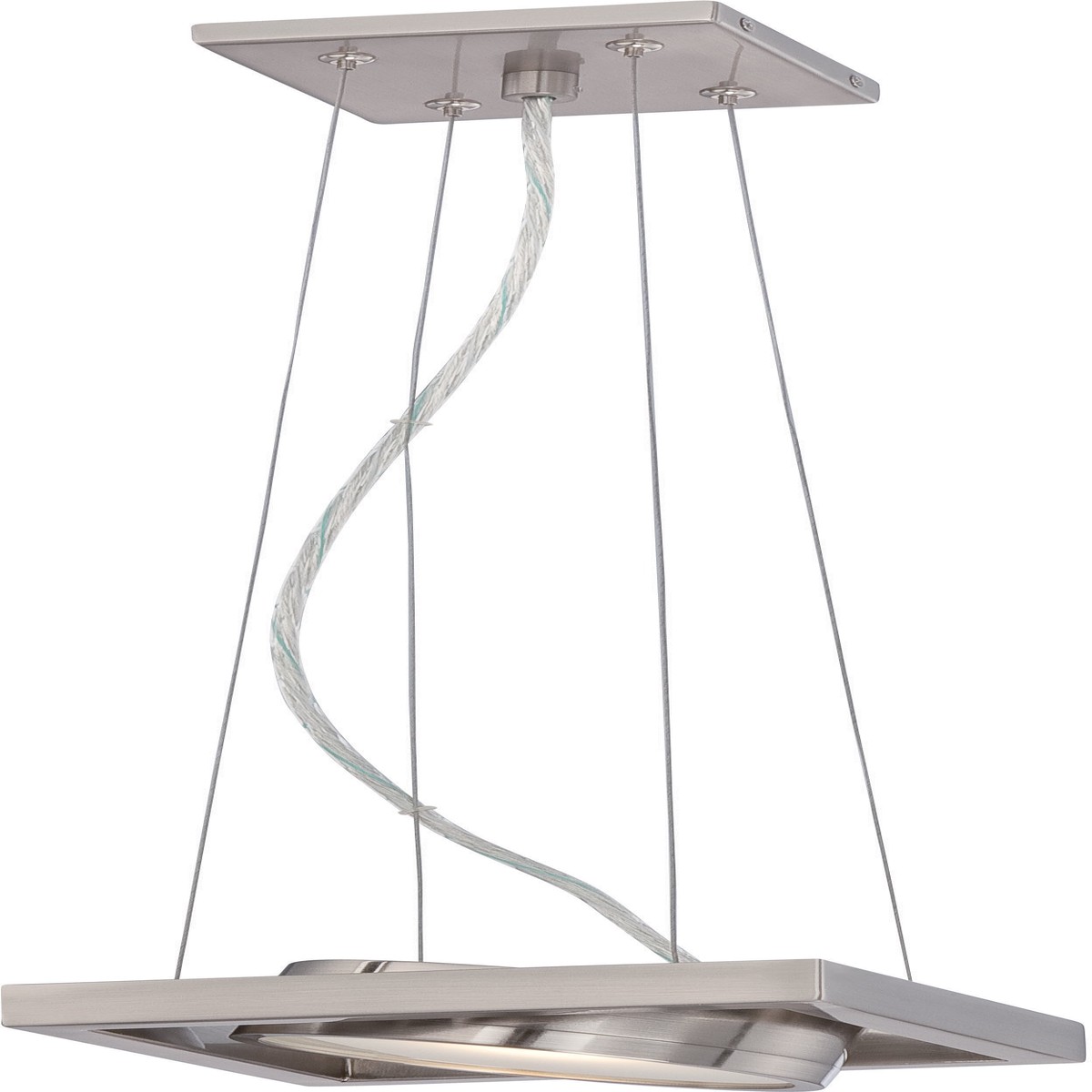 Hawk 1-Light Pendants Mounted LED Pendant Light Fixture in Brushed Nickel Finish 3000K
