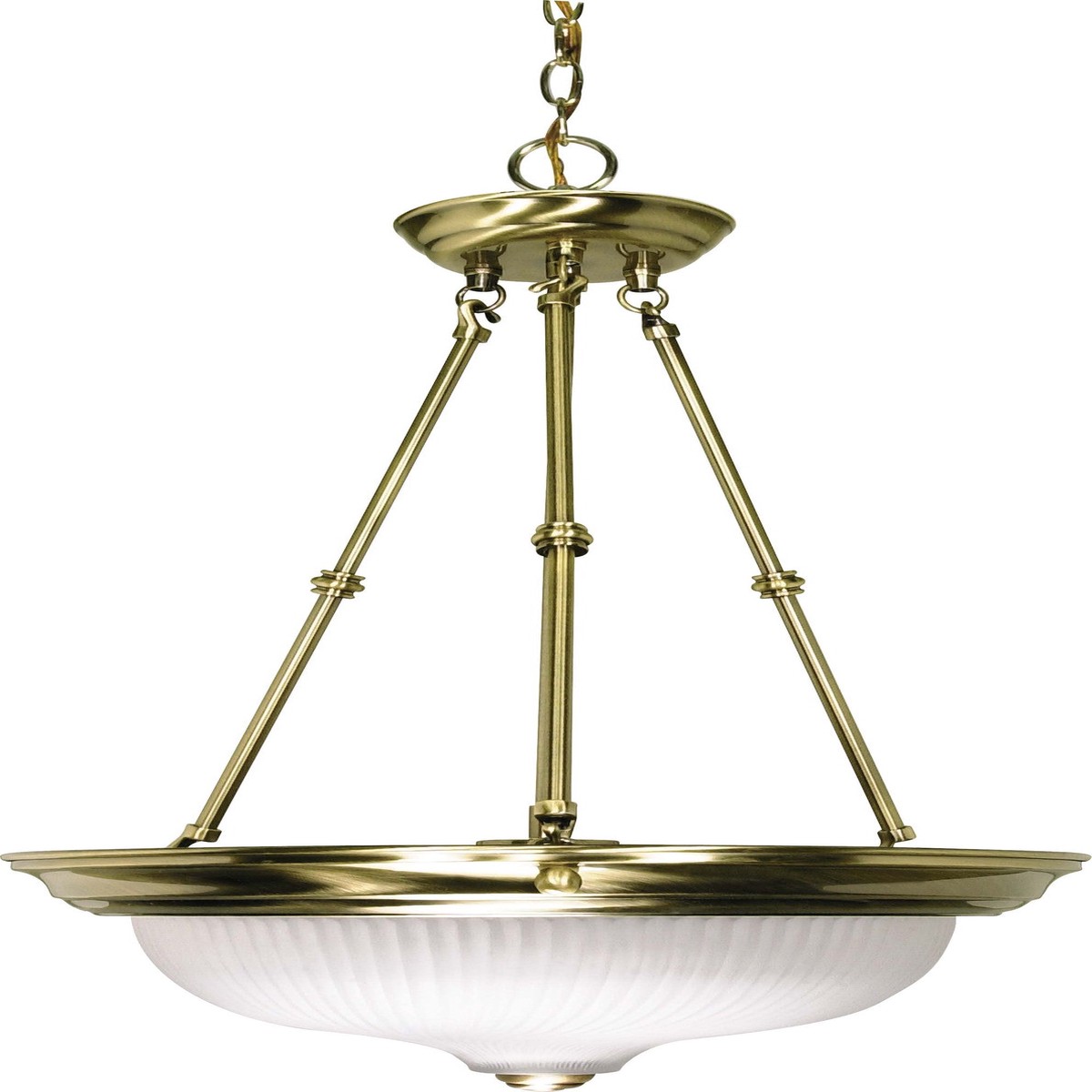 Nuvo 3 Light - 15 inch - Pendant - Frosted Swirl Glass