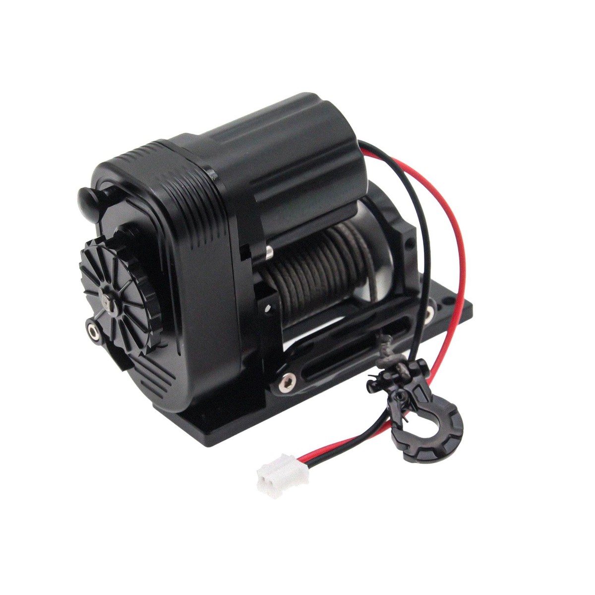 1/10 Simulated 8274 Vertical Winch Aluminum 6-12.4V 50lbs Black for 1/10 Rock Crawler