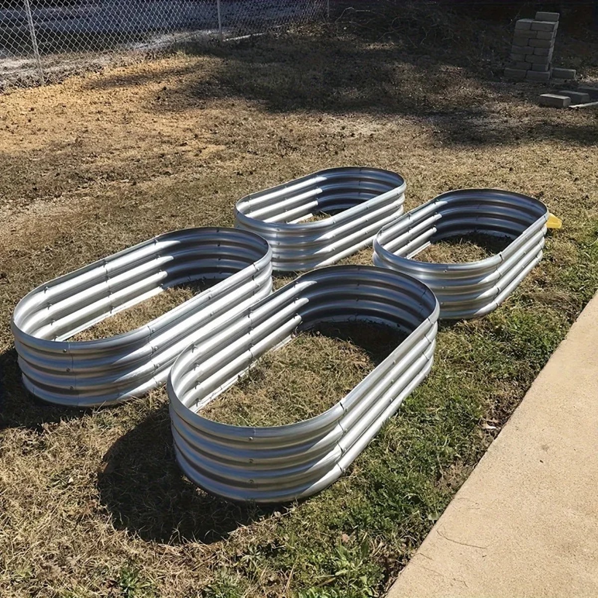 [Galvanized Raised Garden Bed] 1-Pack Land Guard Galvanized Raised Garden Bed Kit  Oval Large Metal Planter Garden Boxes for